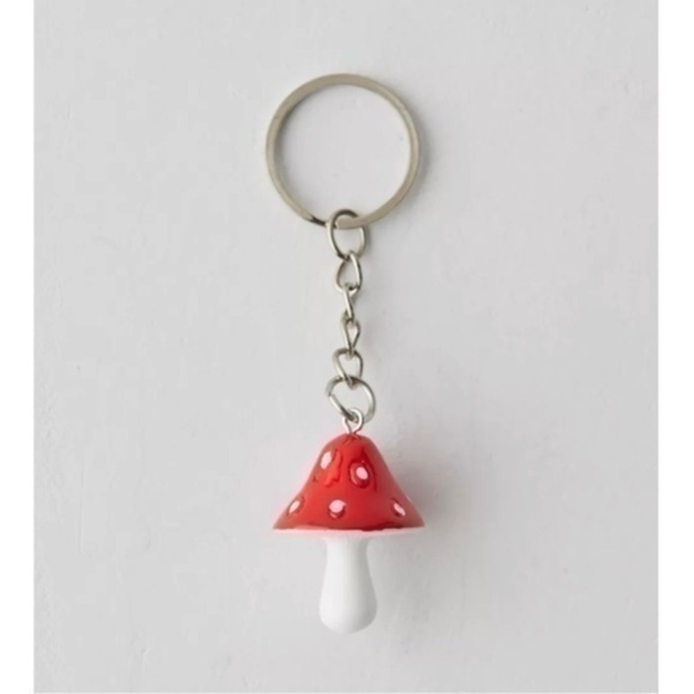 Urban Outfitters Mushroom Keychain color green